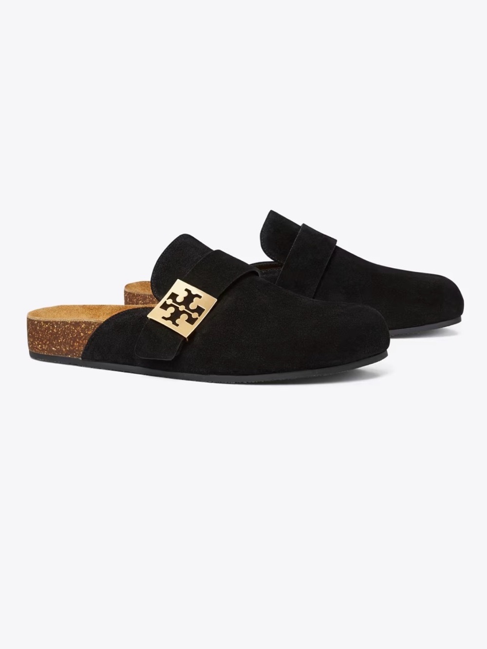 Tory Burch Perfect Black Suede Mellow Mules Clogs - Picture 13 of 14